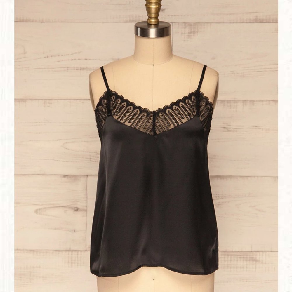 Noisy May Black Lace Camisole - XS